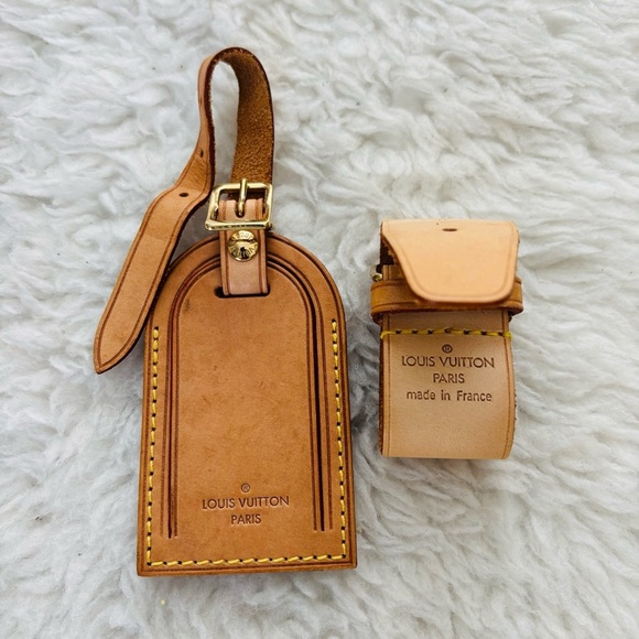 Louis Vuitton Brown Leather Luggage Tag/Piognet Set - Picture 9 of 10